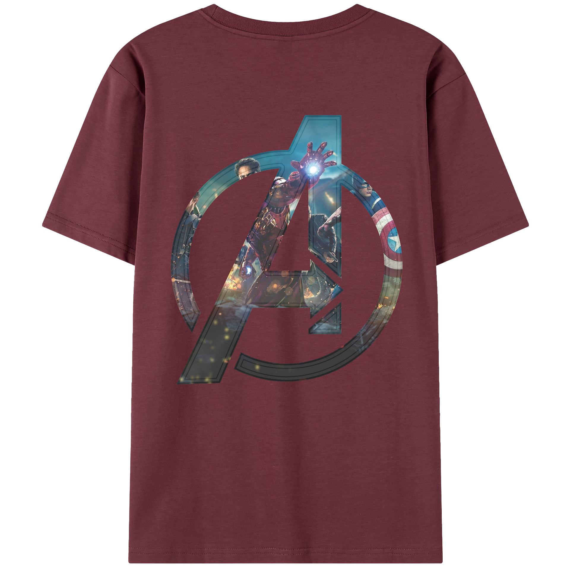 （画像用） アベンジャーズ The Avengers 綿100％半袖Tシャツ（背面プリント）